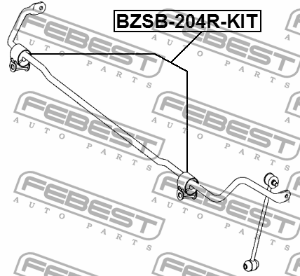 Втулка стабилизатора задняя (компл) MERCEDES W204, X204 BZSB-204R-KIT BZSB-204R-KIT FEBEST