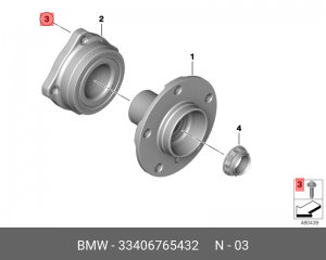 болт ступицы! M12x1.5x35 Trox\ BMW E60/E61/E64/F07/F10/F11/F18 33 40 6 765 432 BMW