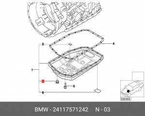 Резьбовая пробка !M16X1.5 \BMW 3' E46, 5' E39, 7' E38, 8' E31, X5 E53, Z8 E52 24 11 7 571 242 BMW