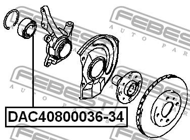 Подшипник ступицы передний  MITSUBISHI CARISMA 95-03 DAC40800036-34 DAC40800036-34 FEBEST