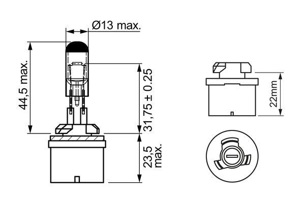 Лампа 12V H27W/1 27W PG13 Pure Light BOSCH 1987302024 BOSCH