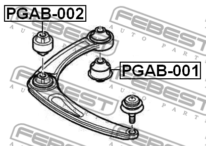 Сайлентблок PGAB-002 PGAB-002 FEBEST