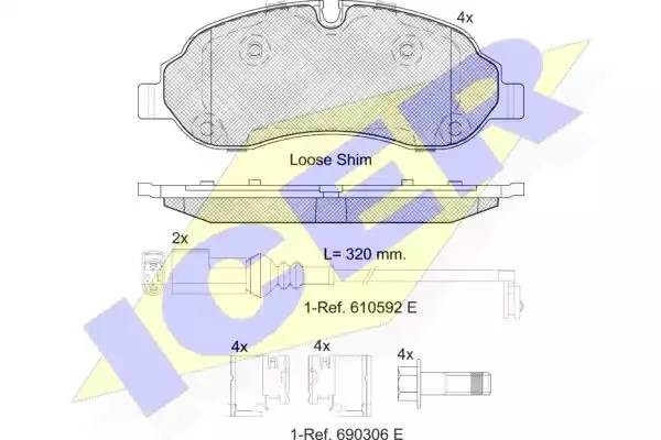 142217 колодки дисковые передние!\ Ford Transit VIII all 14> 142217 ICER