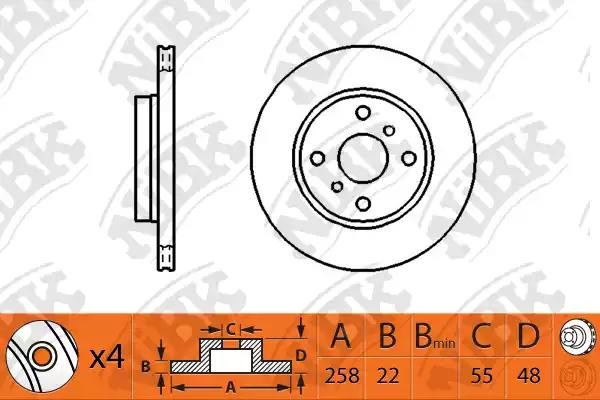 Диск тормозной TOYOTA Corolla / Spacio E11 91-98 RN1245 RN1245 NIBK