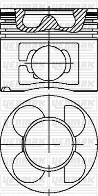 поршень в сборе! поршень+кольца d84 STD\ BMW E46/E39/E38/X5 3.0D M57 98> 3104615000 YENMAK
