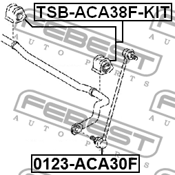 Втулки стабилизатора комплект TOYOTA RAV4 ACA3,ALA3,GSA33,ZSA3 2005.11-2012.12 T TSB-ACA38F-KIT FEBEST