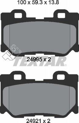 Колодки тормозные NISSAN 370Z (08-) INFINITI FX35,FX50 (08-) задние (4шт.) TEXTA 2499501 TEXTAR