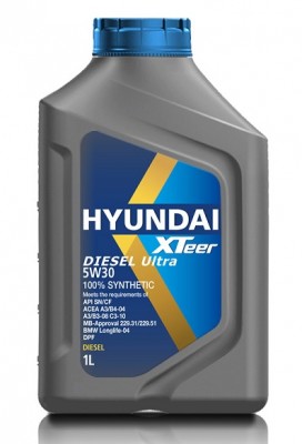 HYUNDAI XTEER D800 C3 (DIESEL ULTRA) 5W30 1Л API CF, SN ACEA C2, C3 BMW Longlife 1011003 HYUNDAI XTEER
