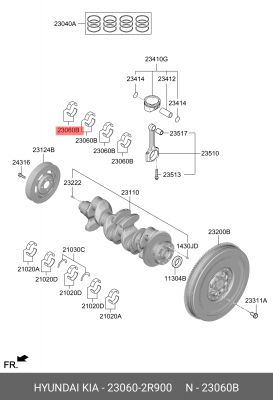 вкладыши шатунные! пара STD\ Hyundai, Kia 230602R900 MOBIS