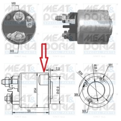 Реле втягивающее RENAULT Scenic (03-09) стартера MEAT&DORIA 46086 MEAT DORIA