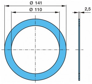 Сальник 110х141х2,5mm ступицы (кольцо нейлоновое) 8T 0331097310 BPW