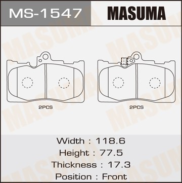 колодки дисковые передние!\ Lexus GS 300/430 05> MS1547 MASUMA