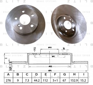 диск тормозной задний!\ MB W246 1.8/2.0/1.8CDi/2.0CDi 11> BS0635 BLITZ