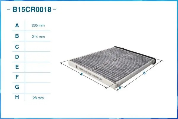 Фильтр салонный угольный B15CR0018 B15CR0018 CWORKS