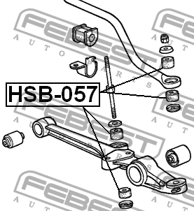 Втулка тяги стабилизатора HONDA ACCORD CB1/CB3/CB7 1990-1993 HSB-057 HSB-057 FEBEST