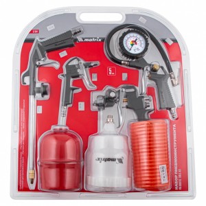 Набор пневмоинструмента (краскораспылитель,верх.бак,шланг,пистолет обдувочн.для  57304 MATRIX