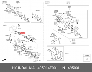 Привод KIA Bongo 3 (06-) (4WD) колеса переднего левый МКПП OE 495014E001 HYUNDAI KIA