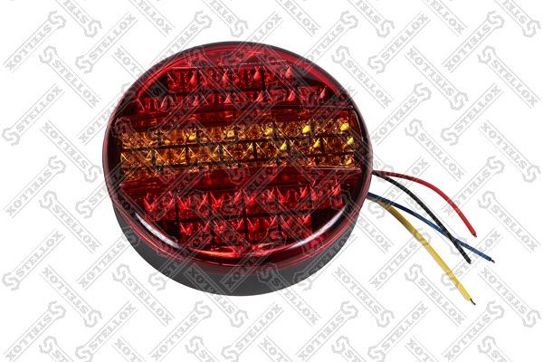 фонарь! LED круглый красный с жёлтой полосой без подсветки номера \MAN/MB/Scania 87-37153-SX STELLOX