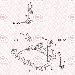 Опора двигателя правая HYUNDAI i30 07- TEG1170 TEG1170 TATSUMI