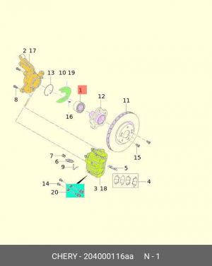 Подшипник ступицы CHERY Tiggo 7 Pro (19-),8 Pro (21-) передней OE 204000116AA CHERY