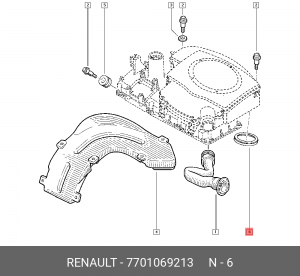 Прокладка RENAULT Logan корпуса фильтра воздушного OE 7701069213 RENAULT