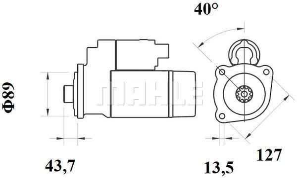 Стартер 24V 5,5 KW RVI MITSUBISHI MS 782 MAHLE KNECHT