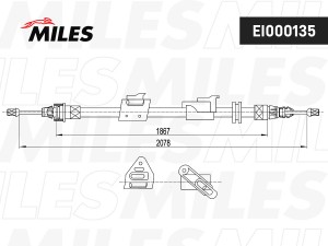 Трос стояночного тормоза левый FORD GALAXY 07-/MONDEO 06-/S-MAX 07- EI000135 EI000135 MILES