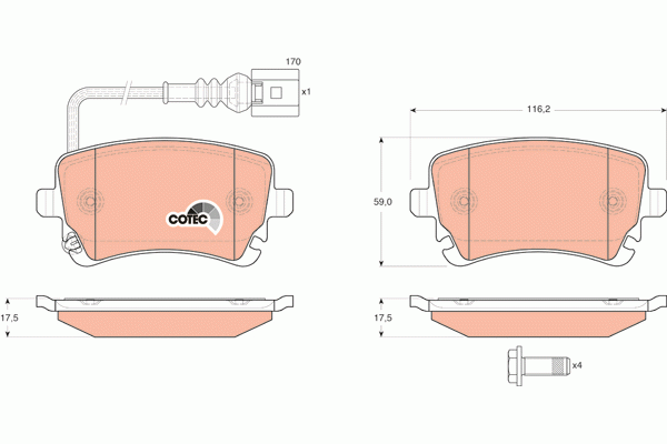VW TRANSPORTER V/MULTIVAN С ДАТЧИКОМ GDB1557 TRW