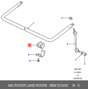 втулка стабилизатора переднего! d30\ Land Rover Discovery 2.0-4.6/2.5TDi 89-04 RBX101690 LAND ROVER