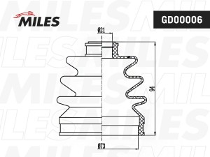 Пыльник ШРУСа наружный CHEVROLET AVEO II T250/255/DAEWOO KALOS 1.2 03- GD00006 GD00006 MILES