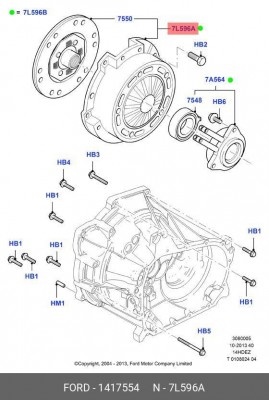 комплект сцепления!\ Ford Fiesta/Fusion 1.4i, Mazda 2 1.4i 03> 1 417 554 FORD