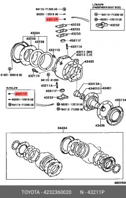 шайба конусная поворотного кулака!\ Toyota Land Cruiser 80 92> 42323-60020 TOYOTA