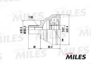 ШРУС наружный AUDI A3/VW GOLF/PASSAT/TOURAN 1.9-2.0TDI 03- (GKN 304640) GA20026 GA20026 MILES