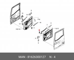 Уплотнение слева 81626300127 MAN
