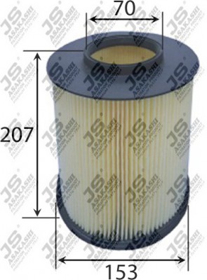 Фильтр воздушный FORD Focus 2,3,Kuga (08-) VOLVO S40 (07-) (круглый) JS ASAKASHI A0457 JS ASAKASHI