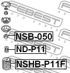 подушка опоры амортизатора пер. нижн.!\ Nissan Primera P10E/P11/WP11E 90> NSB-050 FEBEST