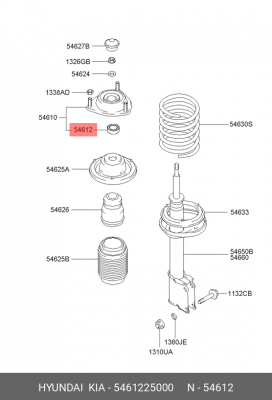 Подшипник опоры амортизаторной стойки передней 54612-25000 5461225000 HYUNDAI KIA