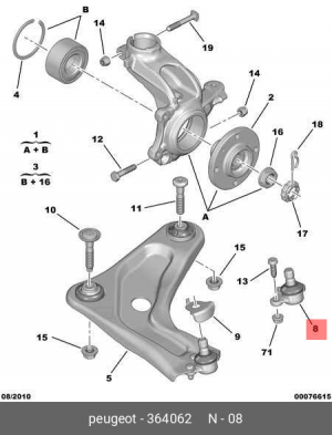 опора шаровая!\ Citroen C2/C3 all 02> 3640 62 CITROEN PEUGEOT