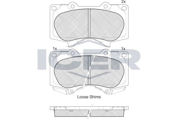 181665 колодки дисковые передние !\ Toyota Land Cruiser J12 4.0i/3.0D 03> 181665 ICER