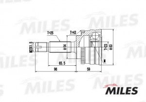 ШРУС наружный MITSUBISHI CARISMA/LANCER 1.6-2.0 92-06 (с ABS) (GKN 303523) GA202 GA20252 MILES