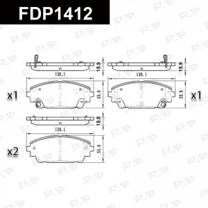 Тормозные колодки дисковые смесь CERAMIC FDP1412 FDP1412 FAP