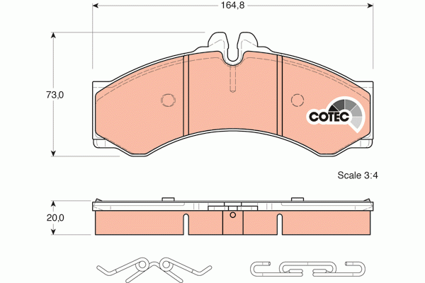 Колодки задние MERCEDES SPRINTER (901-904) GDB1288 GDB1288 TRW