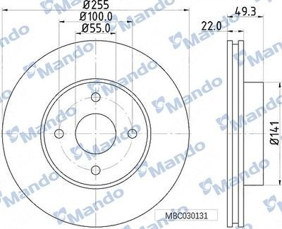 Диск тормозной  2шт MBC030132 MANDO