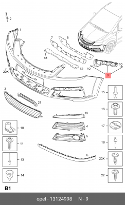 OPEL ZAFIRA B 13124998 GENERAL MOTORS
