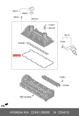 224412R000 Пpoклaдкa клaпaннoй кpышки 224412R000 HYUNDAI