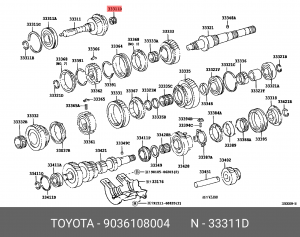 TOYOTA LAND CRUISER 80 90-98 игольчатый 90361-08004 TOYOTA