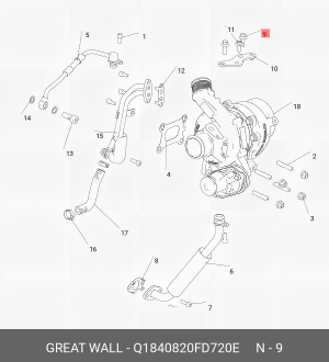 БОЛТ ШЕСТИГРАННЫЙ Q1840820FD720E HAVAL