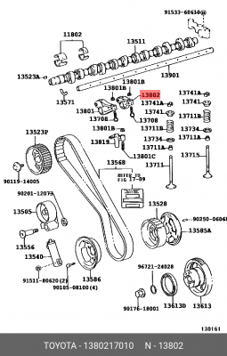 коромысло клапана выпуска!\ Toyota Land Cruiser 03-07 13802-17010 TOYOTA