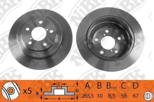 RN1092 диск тормозной !задний\ Subaru Impreza/Legacy/Forester 1.8-2.5/1.6i-2.5i  RN1092 NIBK