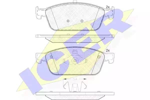 182134 колодки дисковые передние!\ Ford Focus/Kuga 1.6/2.0i/TDCi 12> 182134 ICER